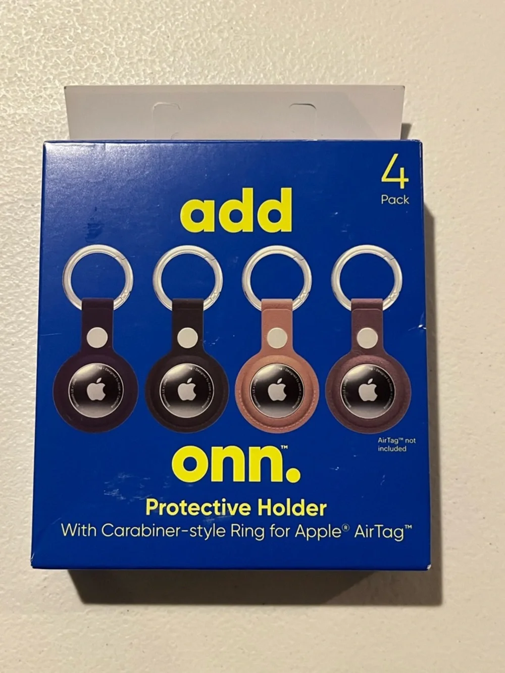 📱 ONN.™ Protective Holder With Carabiner-style Ring for Apple® AirTag™ 4-Pack